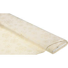 Tissu jacquard 'flocons de neige' avec fil scintillant, écru/doré