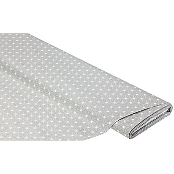 Tissu coton enduit 'motif graphique', gris clair/blanc