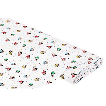 Tissu coton 'Minnie', blanc/multicolore