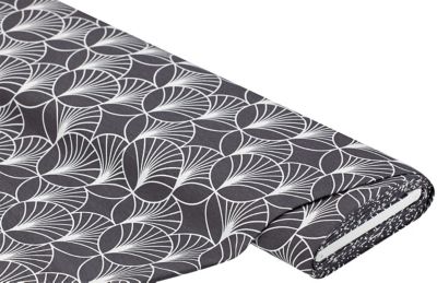 Tissu de décoration "graphique", anthracite/écru