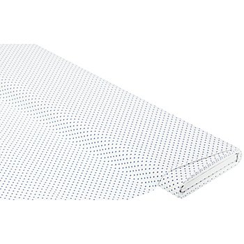 Tissu coton 'pois', blanc/bleu, 2 mm Ø