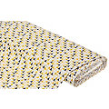 Tissu coton à motifs triangles, blanc/ocre/marron