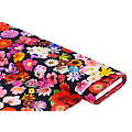 Tissu coton "fleurs" impression numérique, noir/multicolore, de la série Ria