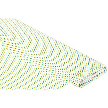 Tissu coton 'pois', blanc/multicolore