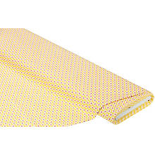 Tissu coton 'cœurs & cercles', jaune/rose