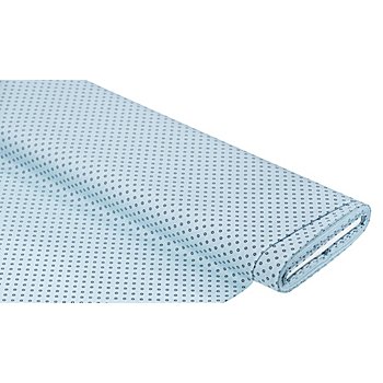 Tissu coton 'pois', bleu clair/blanc