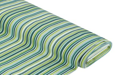Tissu d‘extérieur à rayures "Palma", vert clair/multicolore