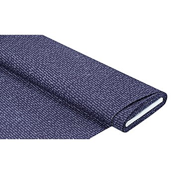  Tissu coton 'écriture', bleu marine/blanc