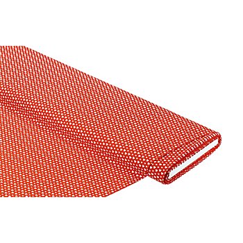 Tissu coton 'cœurs', rouge/blanc