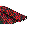 Tissu coton "bisous", noir/rouge