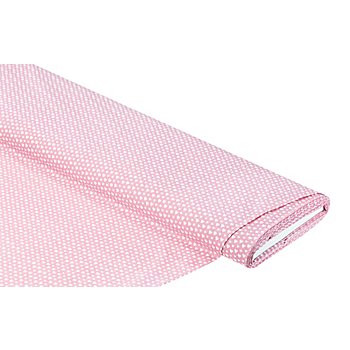 Tissu coton 'cœurs', rosé/blanc