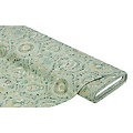 Tissu canevas "ornements" avec du coton recyclé, jade/multicolore