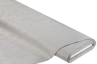 Tissu damassé "ramages", gris clair