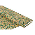 Tissu coton "ramage de feuilles", marron clair/vert sapin, de la série Mona