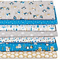 Patchwork- und Quiltpaket "Eisbär/Pinguin", blau-color