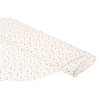 Tissu coton 'étoiles', blanc/multicolore