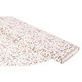 Tissu coton "fleurs/écritures", blanc cassé/multicolore