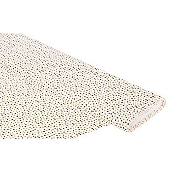 Tissu coton 'cœurs', blanc/multicolore