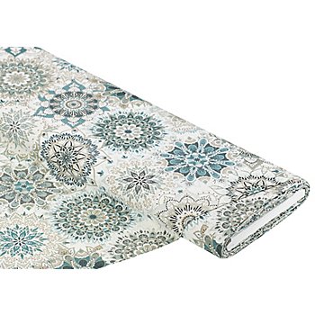 Tissu de décoration 'mandala', menthe/gris, de la série Lorena