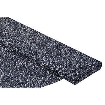 Tissu en coton 'losanges', bleu nuit/blanc