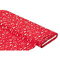 Tissu coton "arbres/cristaux", rouge foncé/blanc