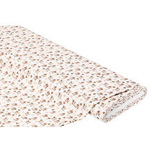 Tissu coton 'chien & patte', blanc/multicolore