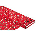 Tissu coton "animaux de la forêt", rouge/multicolore