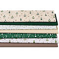  Lot de 7 coupons de tissu patchwork "lutins & étoiles", beige/vert/marron