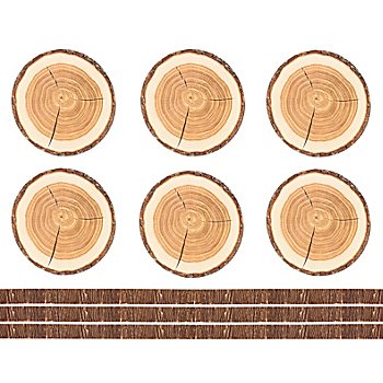 Tissu panel pour coussins 'rondelle de bois', marron/multicolore