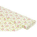 Tissu coton "roses", blanc/multicolore