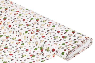 Baumwollstoff Küken & Ostereier "Mona" | weiß-color | Bastelbedarf | buttinette