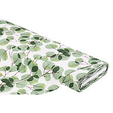 Tissu de décoration 'eucalyptus', écru/vert