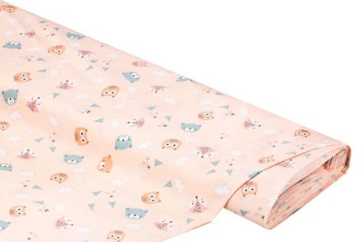Beschichteter Baumwollstoff "Tiere & Wolken" | rosa-color | Bastelbedarf | buttinette