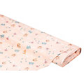 Tissu coton enduit "animaux et nuages", rose/multicolore