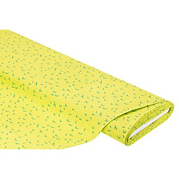 Tissu coton 'mouettes', citron vert