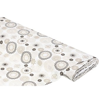 Tissu coton 'mandala', blanc/multicolore