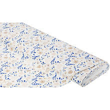  Tissu coton 'fleurs des champs', blanc/multicolore