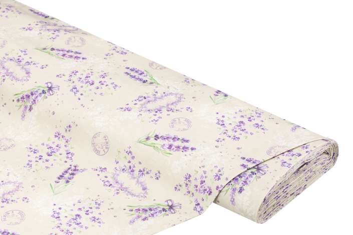 Bio-Baumwollstoff "Lavendel", natur-color