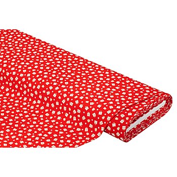 Tissu coton 'cadeaux', rouge/blanc, de la série 'Mona'
