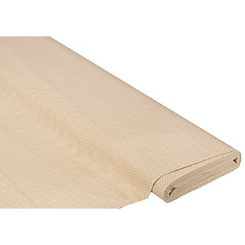 Tissu coton 'pois', beige/blanc, 2 mm Ø