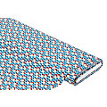 Tissu coton "zigzag", bleu/bordeaux/beige, de la série "Mona"