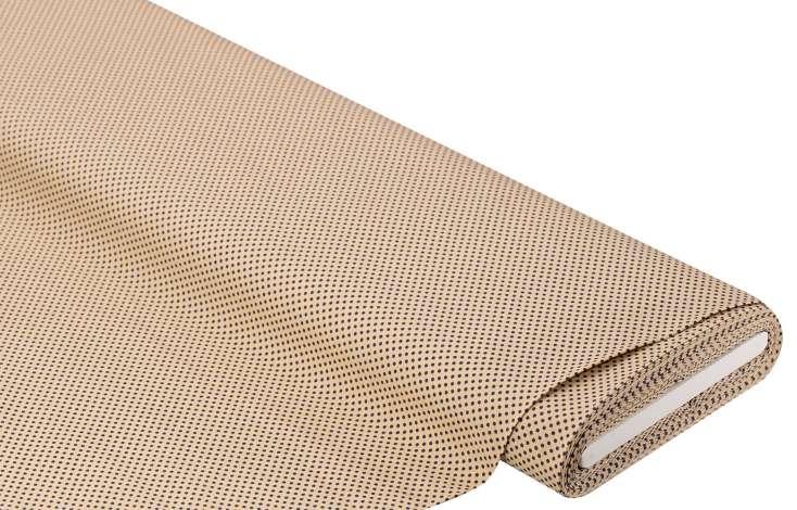Baumwollstoff Tüpfchen "Mona", beige/marine, 2 mm Ø