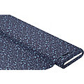 Tissu coton "ramage de feuilles", bleu marine/bleu clair, de la série "Mona"