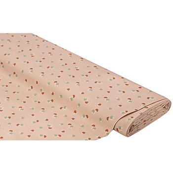 Tissu coton 'champignons', blush/multioclore, de la série 'Mona'