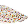 Tissu coton "fleurs et fruits d&apos;automne", blanc/multicolore, de la série "Mona"