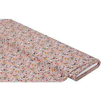 Tissu coton 'amour d'artisanat', taupe/multicolore