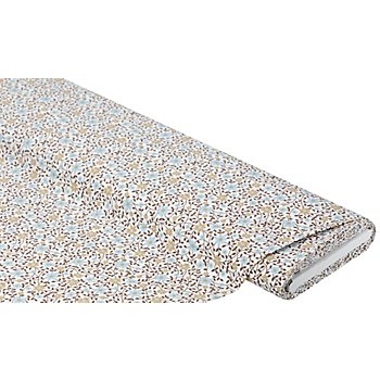 Tissu coton 'fleurs', blanc/multicolore de la série Mona