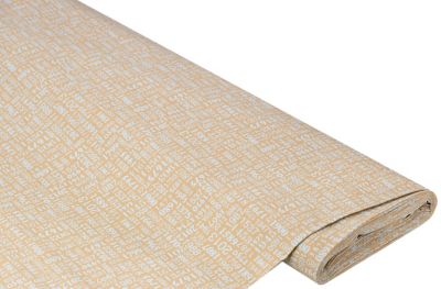 Tissu coton "noms de ville", caramel/bleu clair de la série Mona