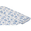 Tissu coton "roses", blanc/bleu, de la série Mona