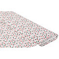 Tissu coton "étoiles", blanc/vert/rouge/gris, de la série "Mona"